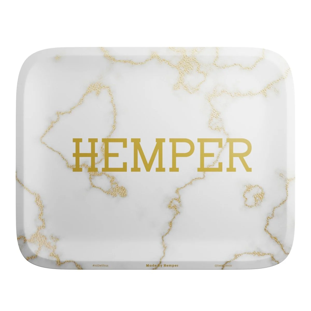 Luxe Marble White/Gold Rolling Tray - Image 2