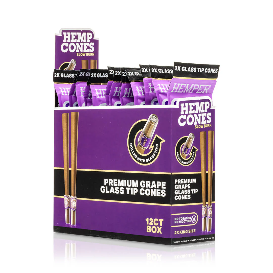 King Size Glass Tipped Hemp Cones - Image 17