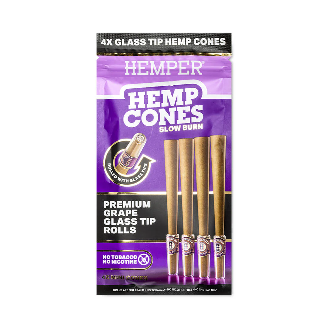 Mini Size Glass Tipped Hemp Cones - Image 10