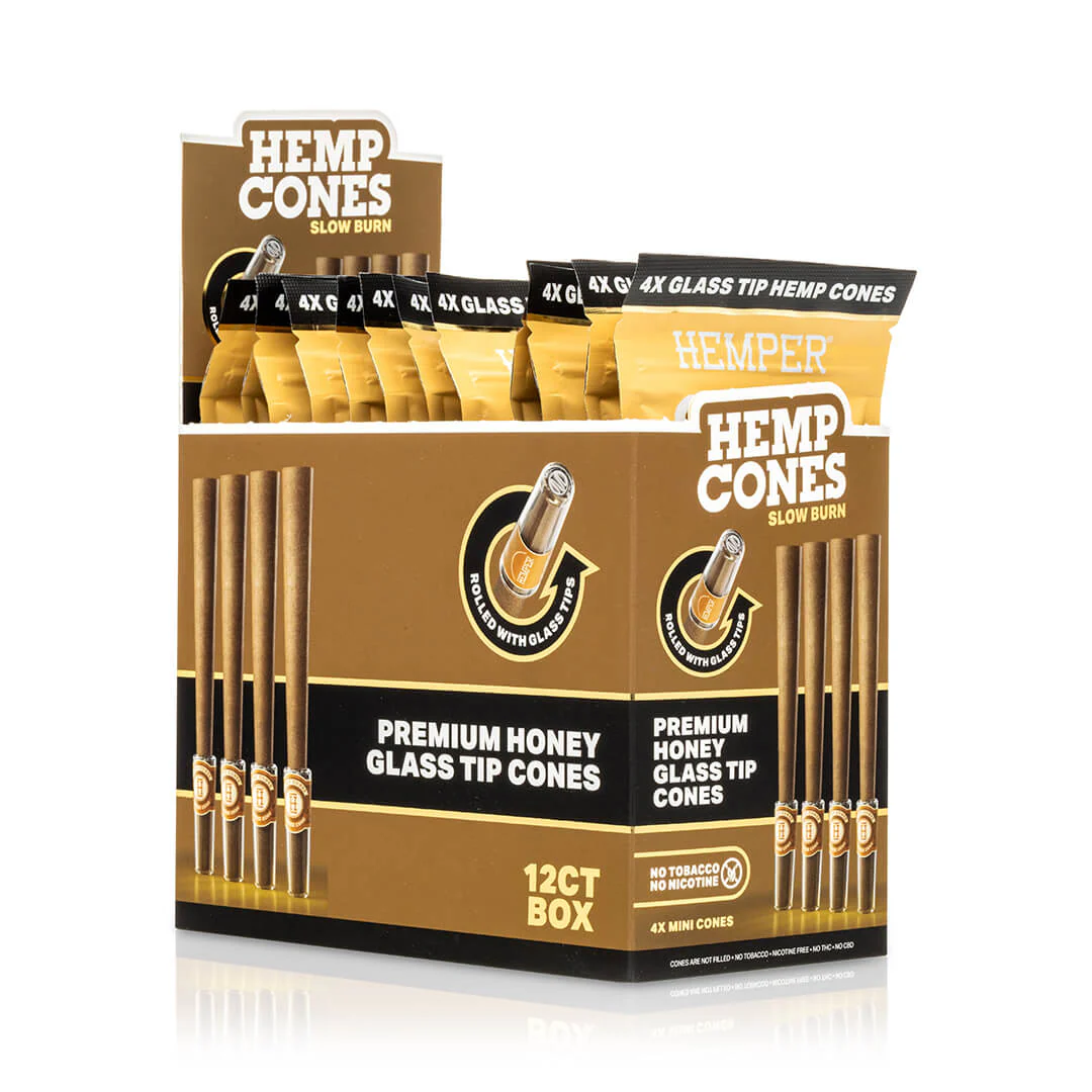 Mini Size Glass Tipped Hemp Cones - Image 14