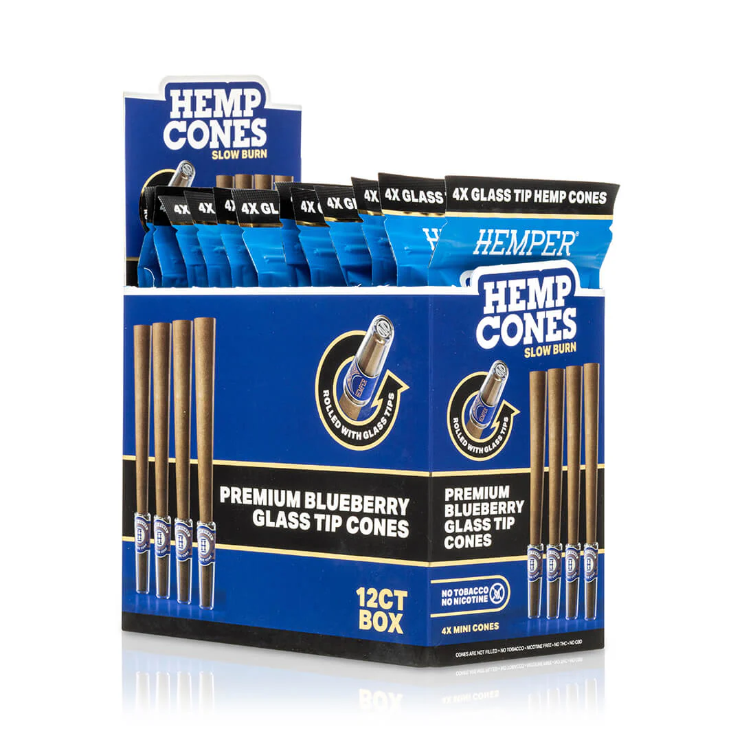 Mini Size Glass Tipped Hemp Cones - Image 15