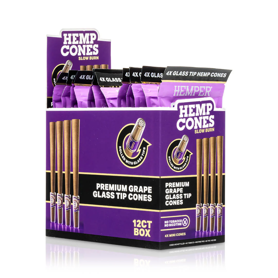 Mini Size Glass Tipped Hemp Cones - Image 16