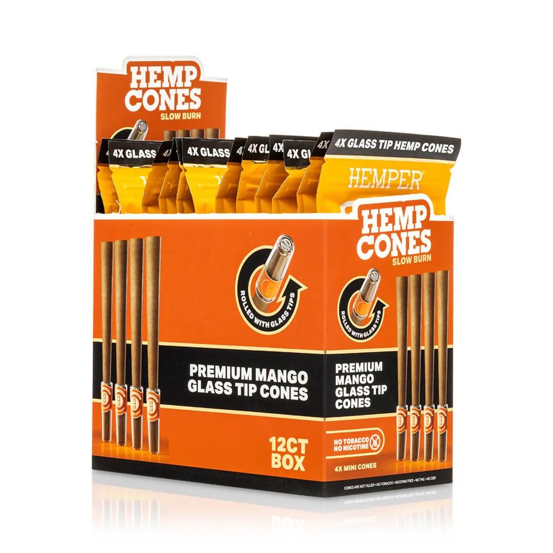 Mini Size Glass Tipped Hemp Cones - Image 17