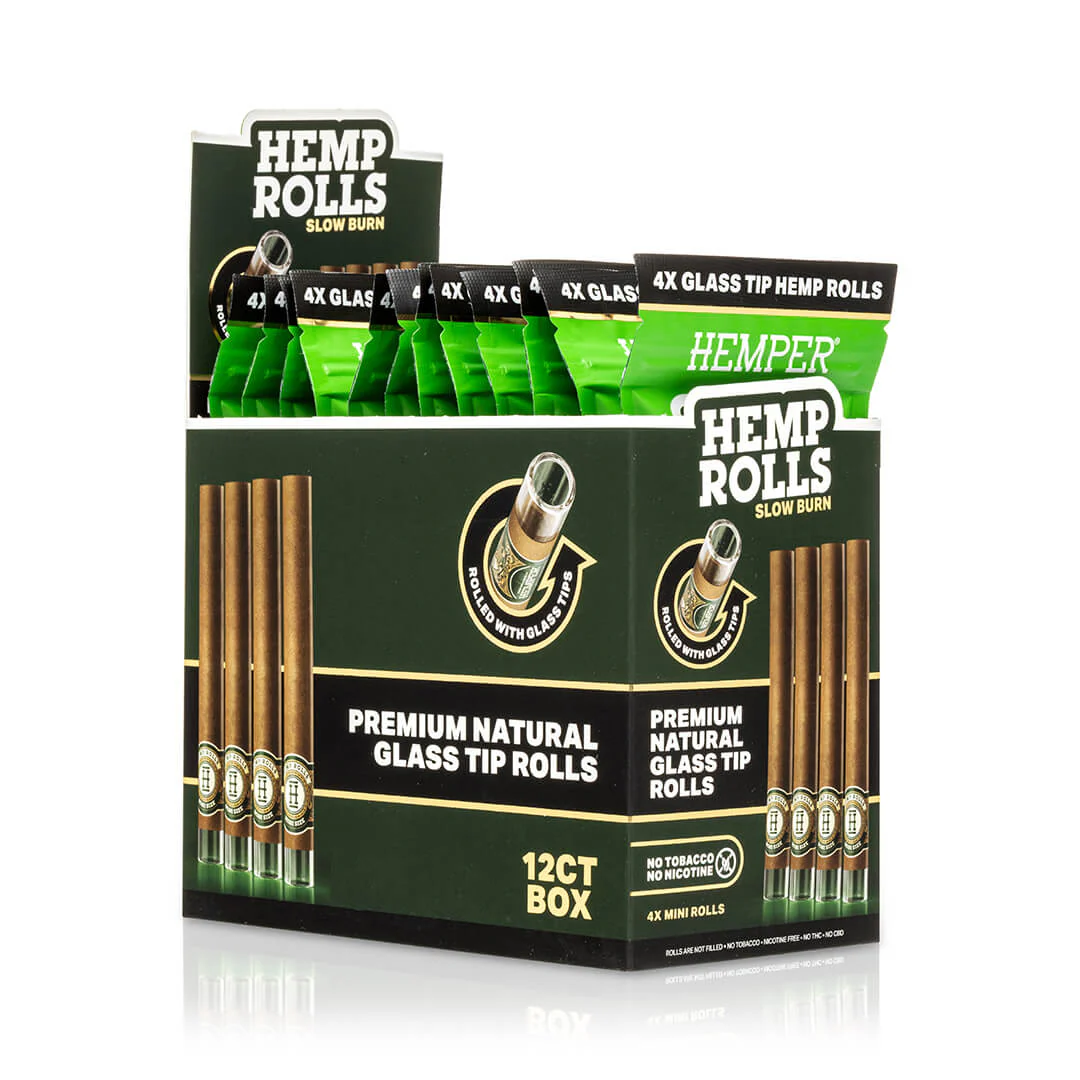 Mini Size Glass Tipped Hemp Rolls - Image 15