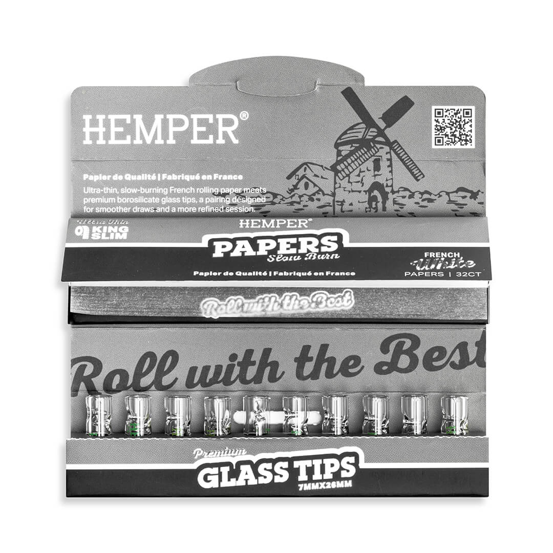 King Size Rolling Paper Booklet + Glass Tips - Image 14