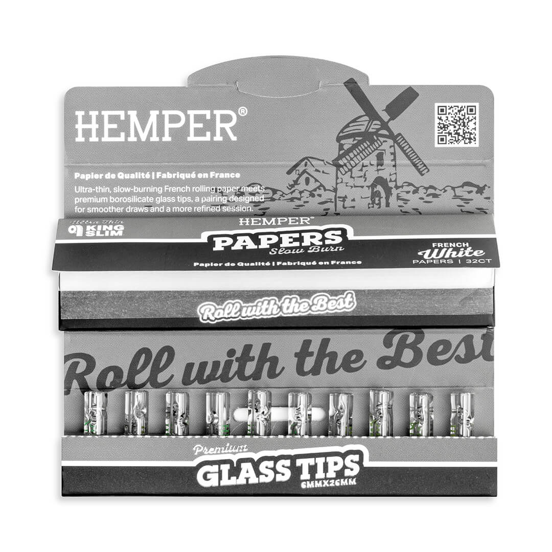 King Size Rolling Paper Booklet + Glass Tips - Image 3